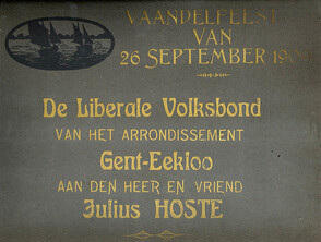 Fotoalbum Liberale Volksbond van Gent-Eeklo, 1909 | Photo album of the Liberale Volksbond Gent-Eeklo, 1909