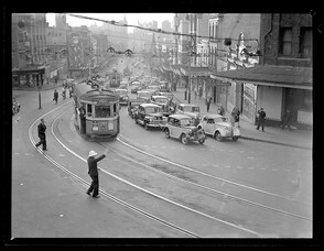 K. Davis - Tramwoman at work [and other tram photographs], 1933-1942