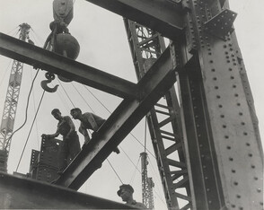 Empire State Building Girders and Workers
