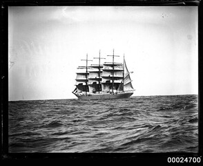 MAGDALENE VINNEN under partial sail 10 miles off Sydney