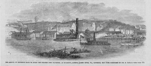 Arrival of Jefferson Davis on board the steamer John Sylvester, at Rockett's-Landing, James River, Va., Saturday, May 11th