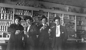 Drinking in a general store in Plamondon, Alberta