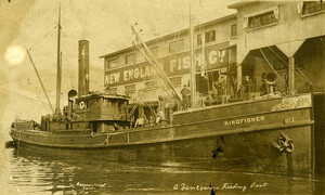 View of the Kingfisher at the New England Fish Company dock at Vancouver