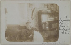 Mathilda GallÃ©n, Akseli Gallen-KallelaÂ´s mother, embroidering, ca.1908.