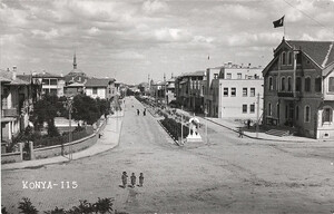 Konya fotoÄŸraf albÃ¼mÃ¼, 1938: AlÃ¢eddin Tepesi'nden Mevlana Caddesi'nin gÃ¶rÃ¼nÃ¼mÃ¼ - Konya photograph album, 1938: View of Mevlana Street from AlÃ¢eddin Hill