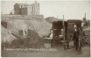 Strikers during lockout, at Broken Hill, 1909, photographer unknown