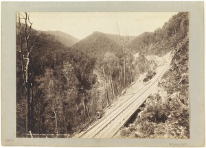Abt railway section, Mt Lyell. Beattie photograph