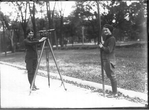 Two women in surveying class 1921