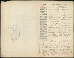 Manuscript Letter of Louise Michel to Ernest Vaughan from prison, s.d. [ca. 1883-1886] (recto)