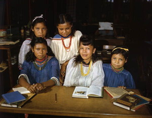 Children at the government school on the Brighton Reservation