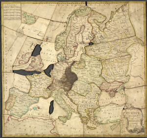 Europe divided into its kingdoms &c. by J. Spilsbu - caption: 'Spilsbury jigsaw'