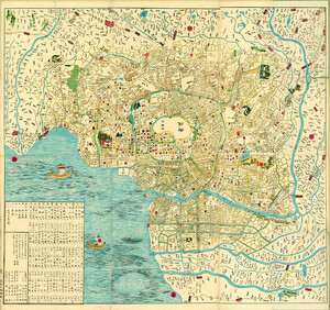 Plan of Edo and its suburbs, revised in Ansei period