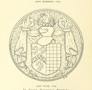 British Library digitised image from page 148 of "The Church Heraldry of Norfolk: a description of all coats of arms on brasses, monuments, etc, now to be found in the county. Illustrated ... With Notes from the inscriptions attached"