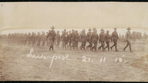 Church parade at Liverpool [Camp] of some of the Sports Company
