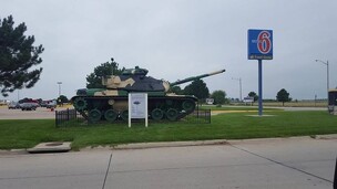M60 Tank on display at Gas Station