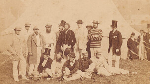 All-Ireland United Cricket team at Phoenix Park, Dublin, ca. 1858