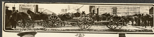 Artillery on the wharf waiting to be loaded
