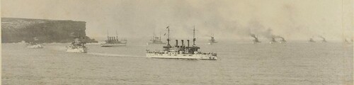 American battleships entering Sydney Heads